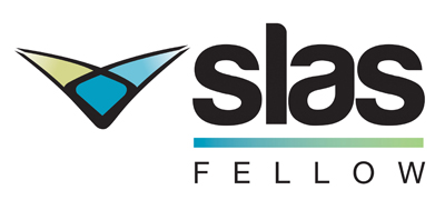 Black, blue, green SLAS logo