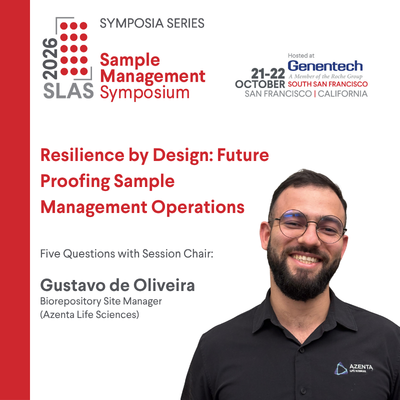 SLAS 2026 Sample Management Symposium, Hosted at Genentech, Headshot of session Chair, Gustavo de Oliveria.